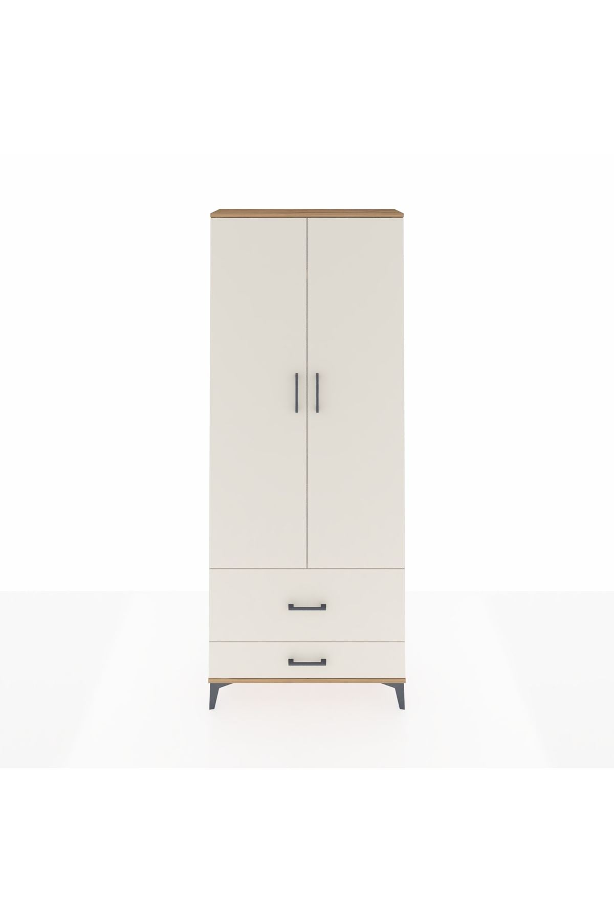 Arges Dolap 4 Raflı 2 Çekmeceli 2 Kapaklı 88x30x221 Çam-Aytaşı