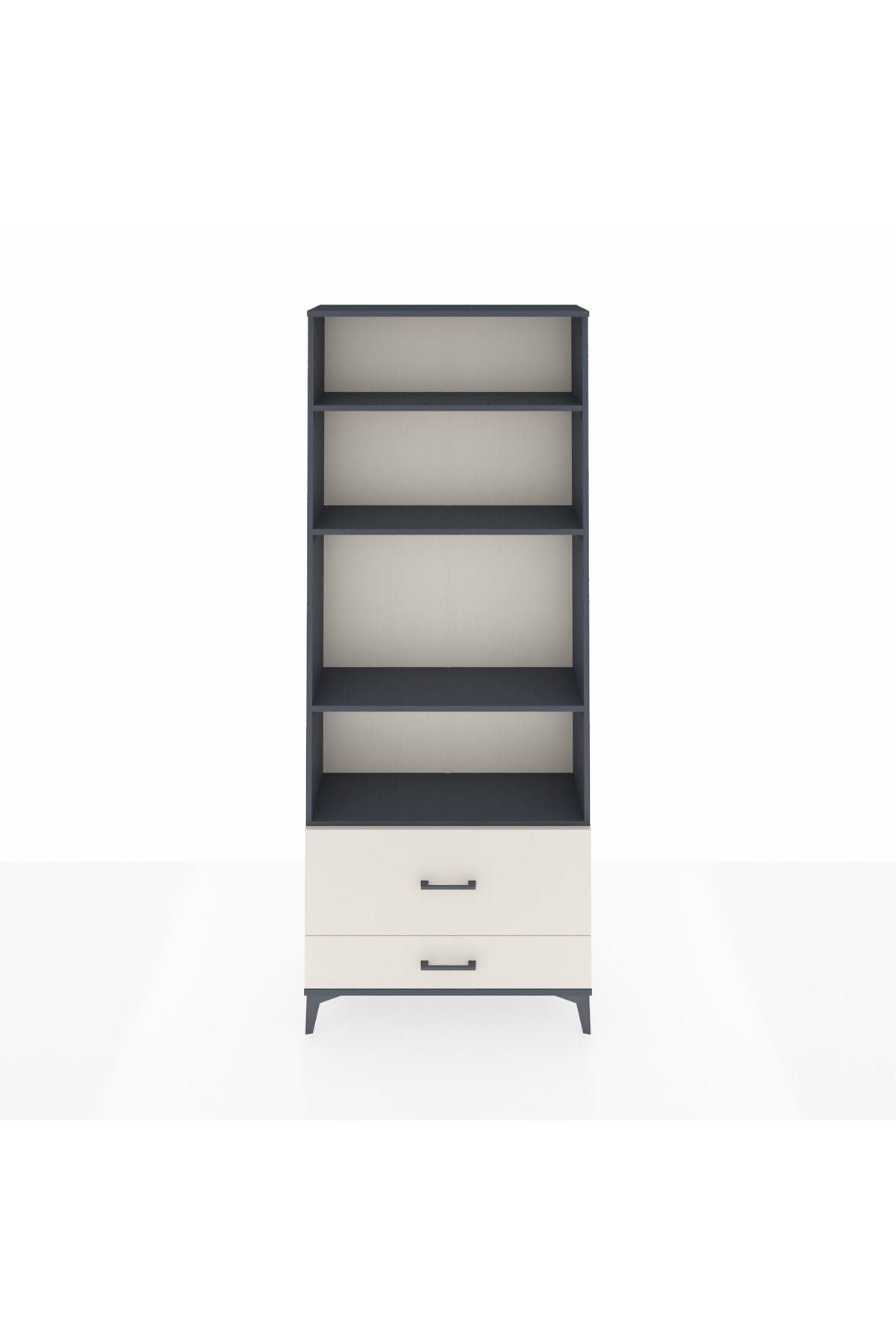 Arges Dolap 4 Raflı 2 Çekmeceli 88x30x221 Antrasit-Aytaşı