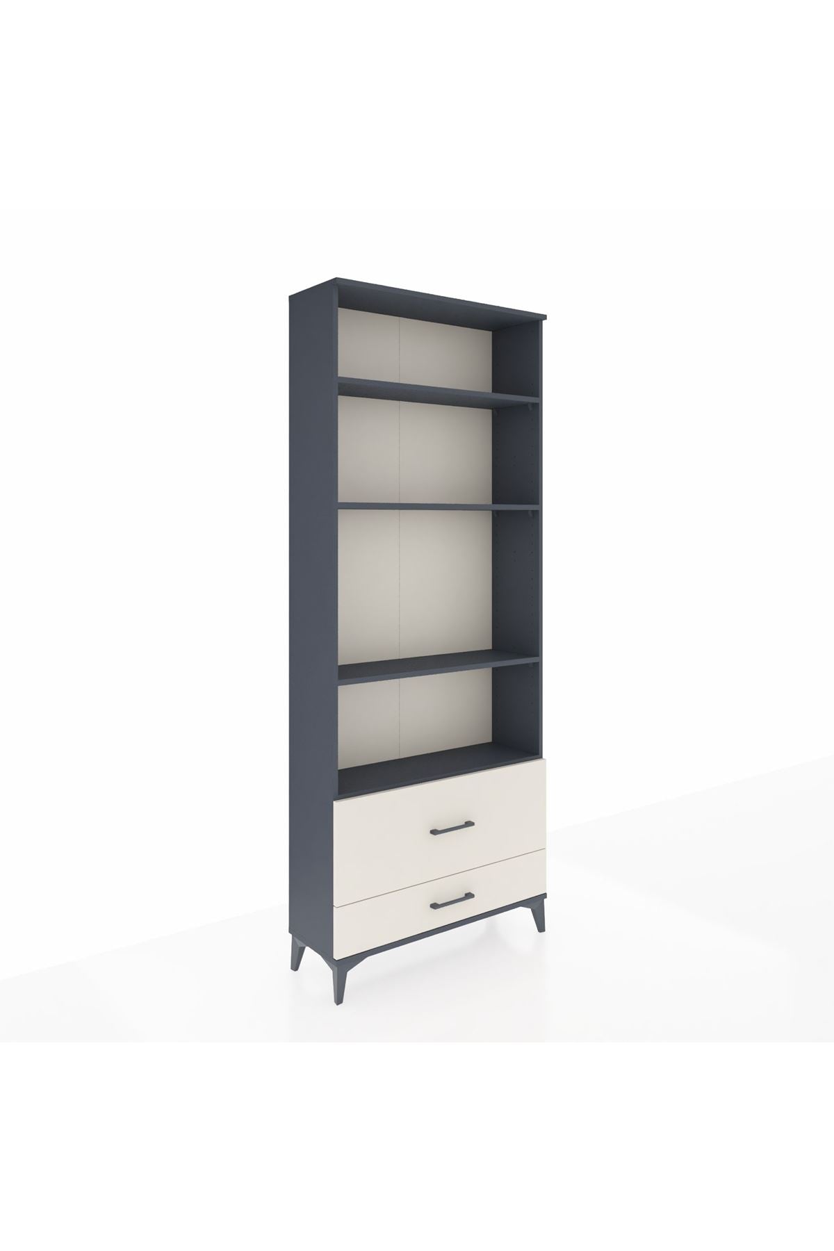 Arges Dolap 4 Raflı 2 Çekmeceli 88x30x221 Antrasit-Aytaşı