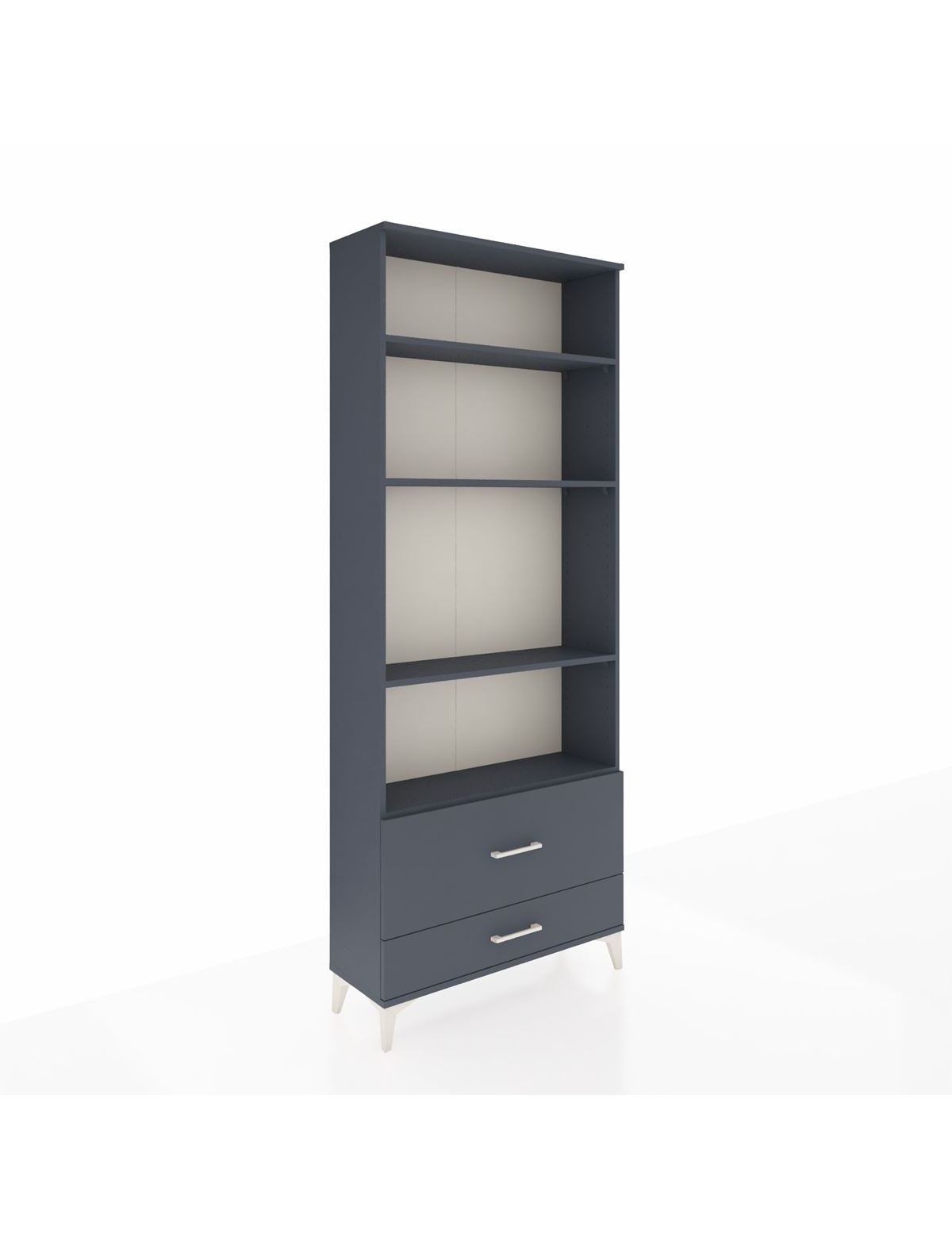 Arges Dolap 4 Raflı 2 Çekmeceli 88x30x221 Antrasit-Antrasit