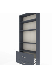 Arges Dolap 4 Raflı 2 Çekmeceli 88x30x221 Antrasit-Antrasit