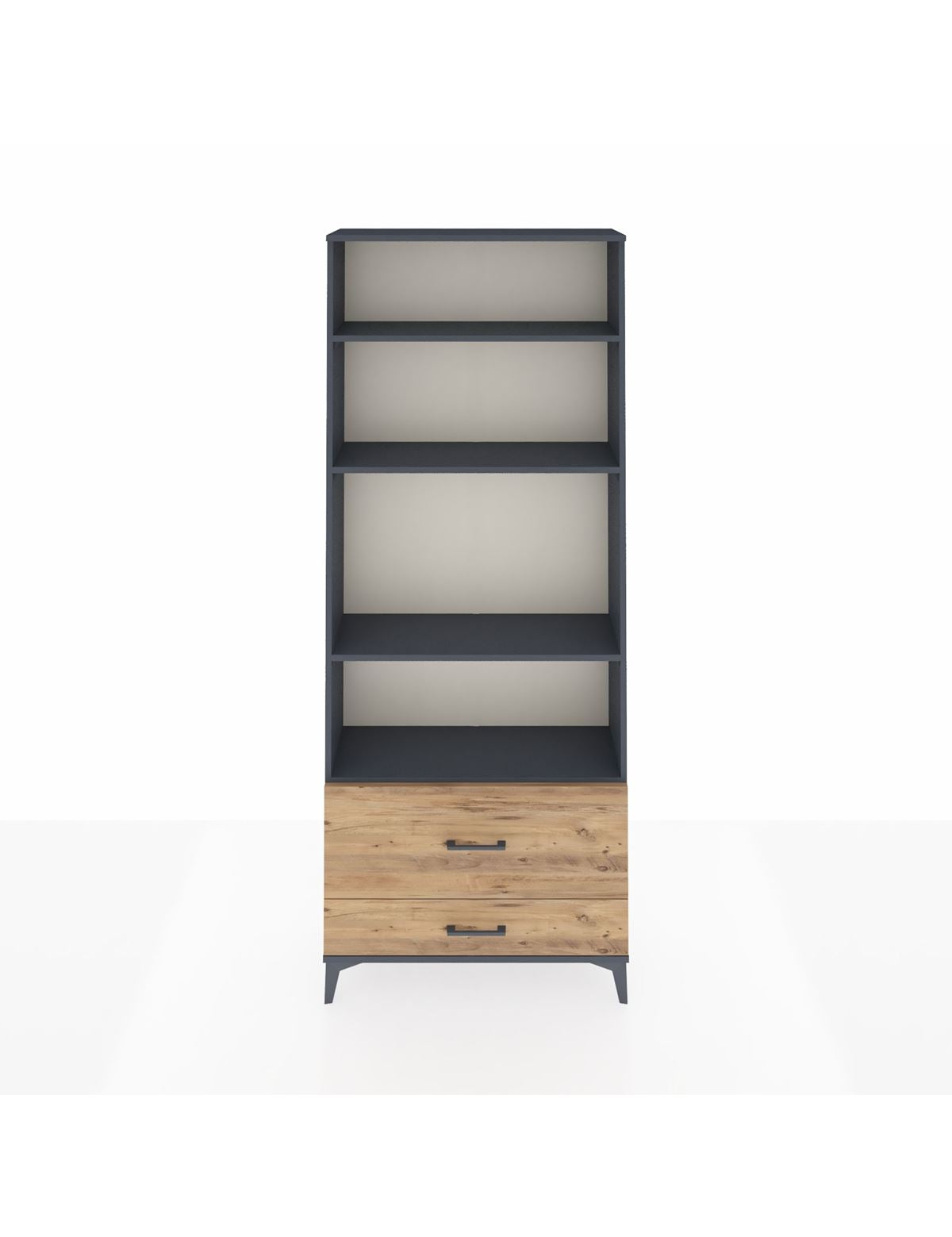 Arges Dolap 4 Raflı 2 Çekmeceli 88x30x221 Antrasit-Çam