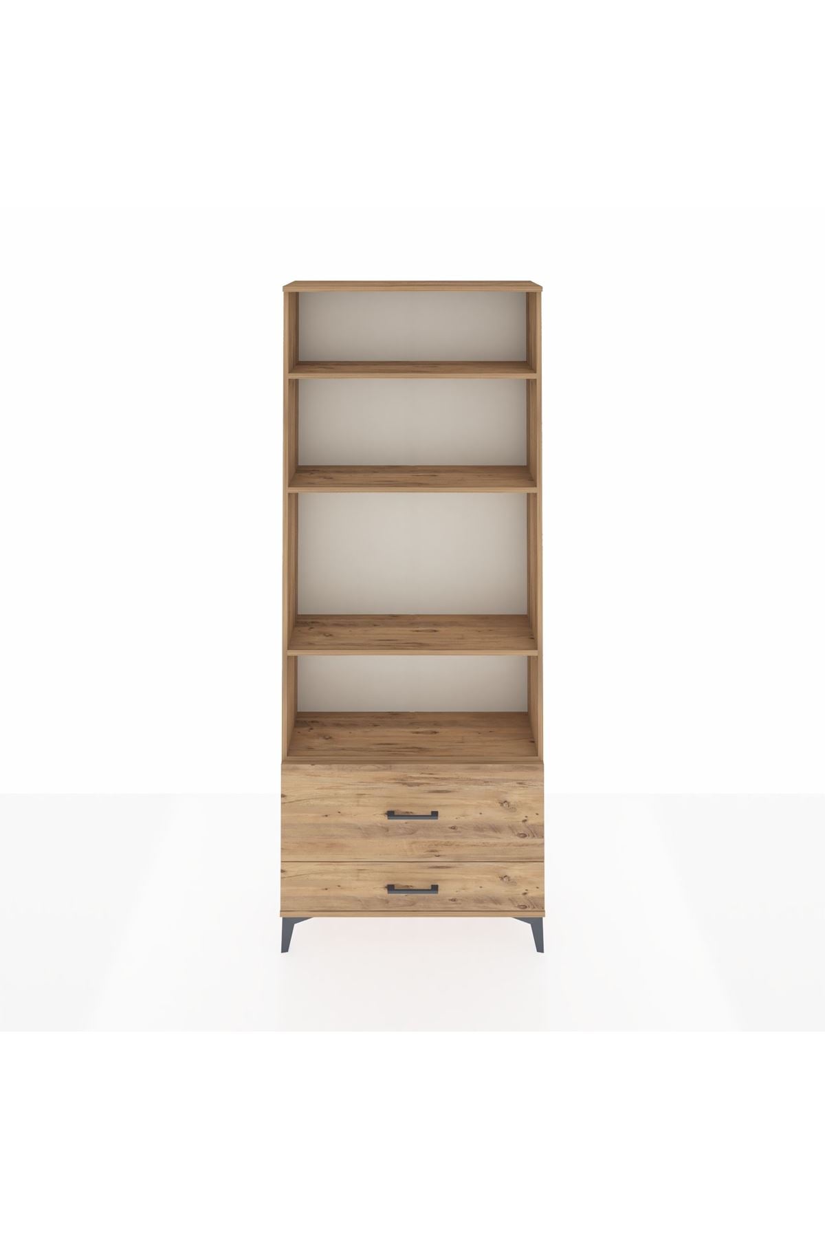 Arges Dolap 4 Raflı 2 Çekmeceli 88x30x221 Çam-Çam