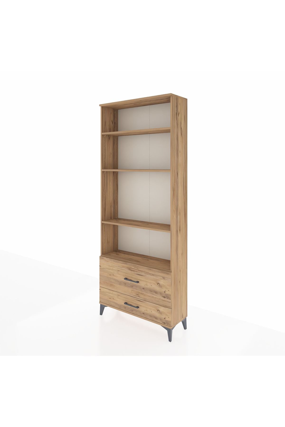 Arges Dolap 4 Raflı 2 Çekmeceli 88x30x221 Çam-Çam