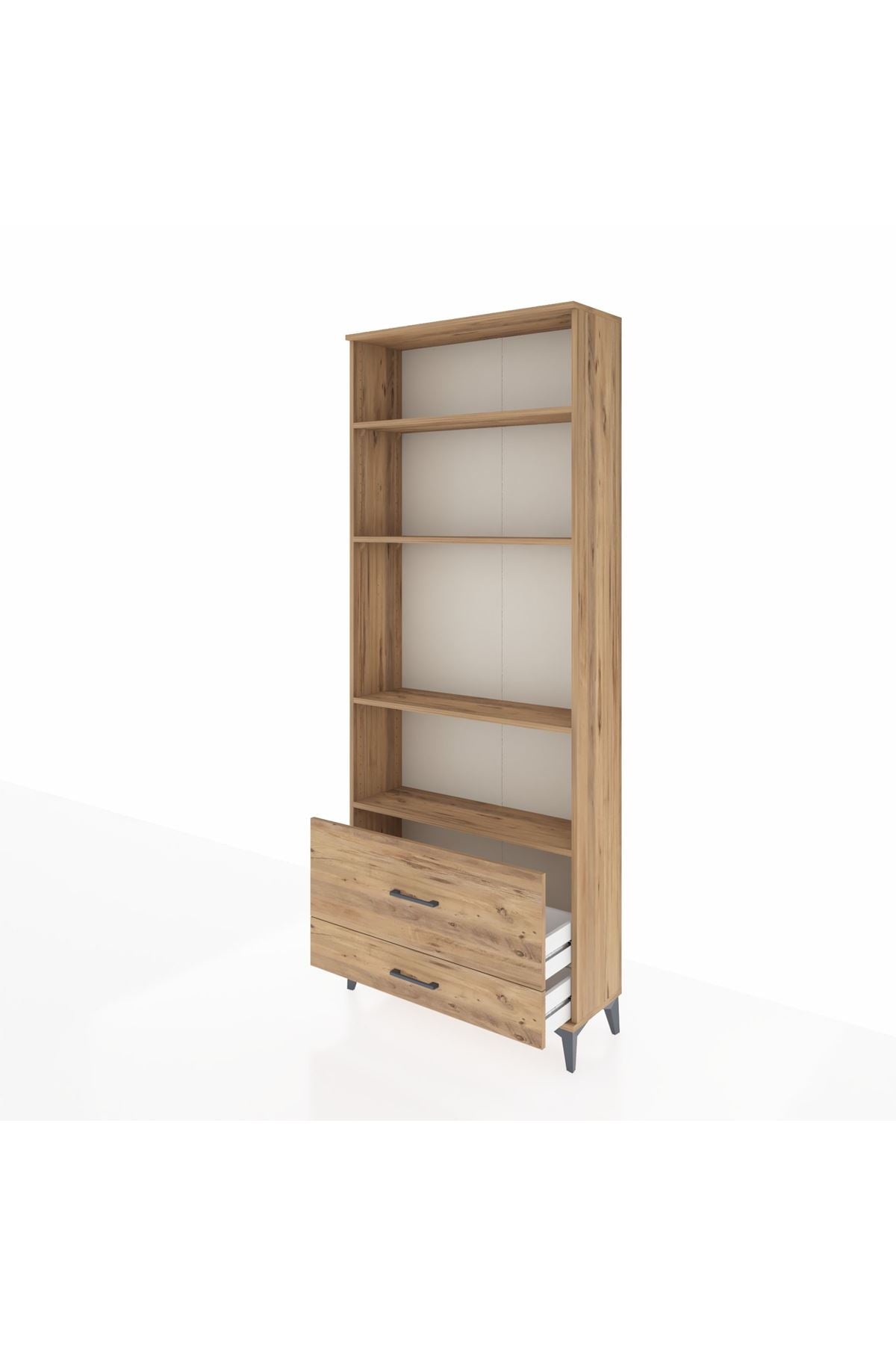 Arges Dolap 4 Raflı 2 Çekmeceli 88x30x221 Çam-Çam