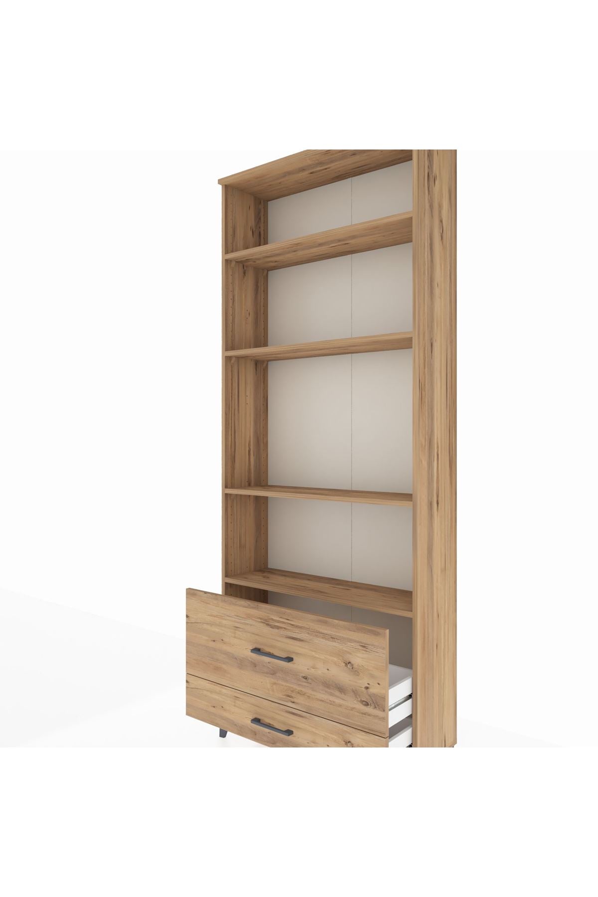 Arges Dolap 4 Raflı 2 Çekmeceli 88x30x221 Çam-Çam