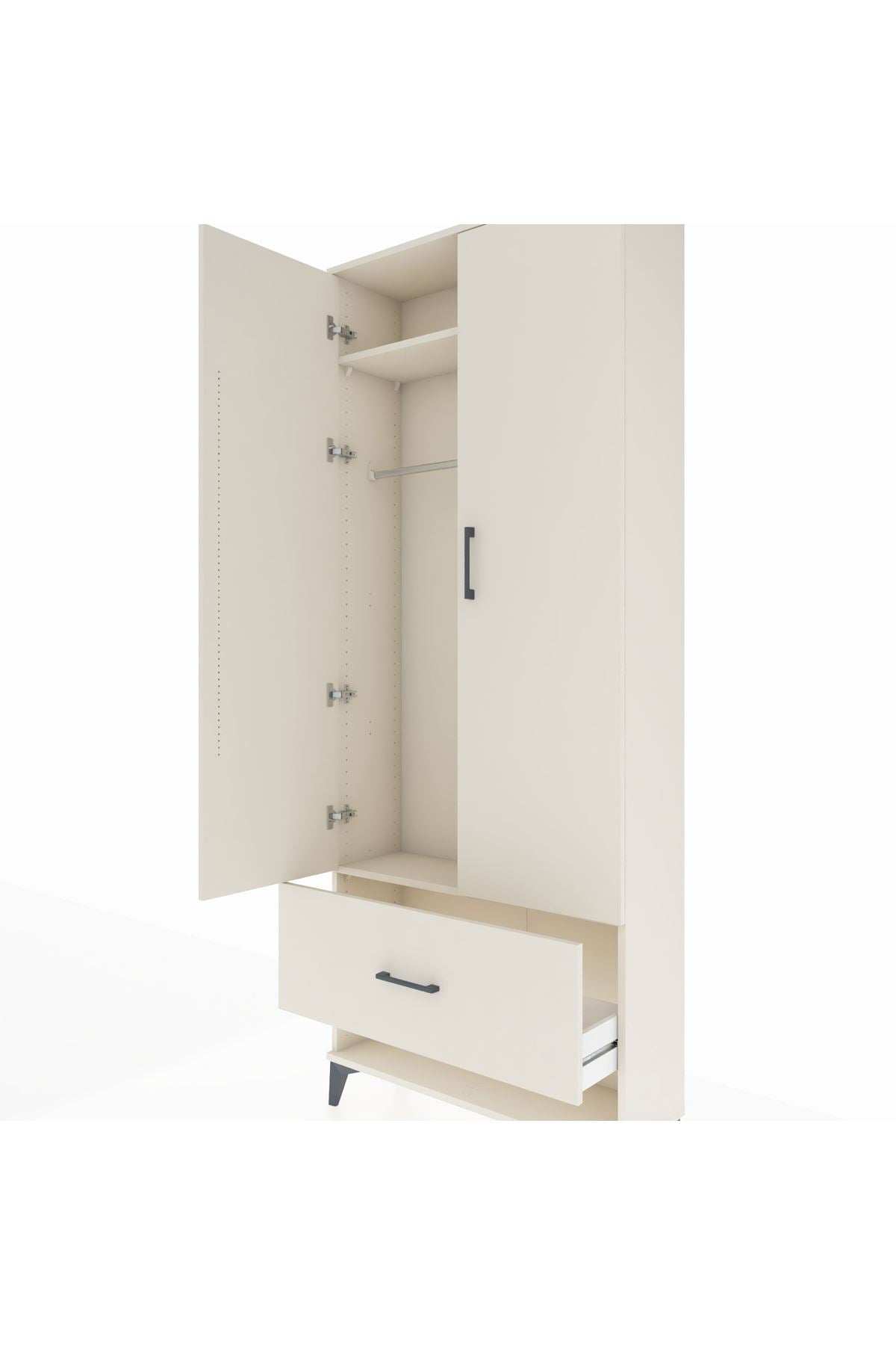 Arges Dolap 2 Raflı Tek Çekmeceli Tek Askılı 88x30x221 Aytaşı-Aytaşı