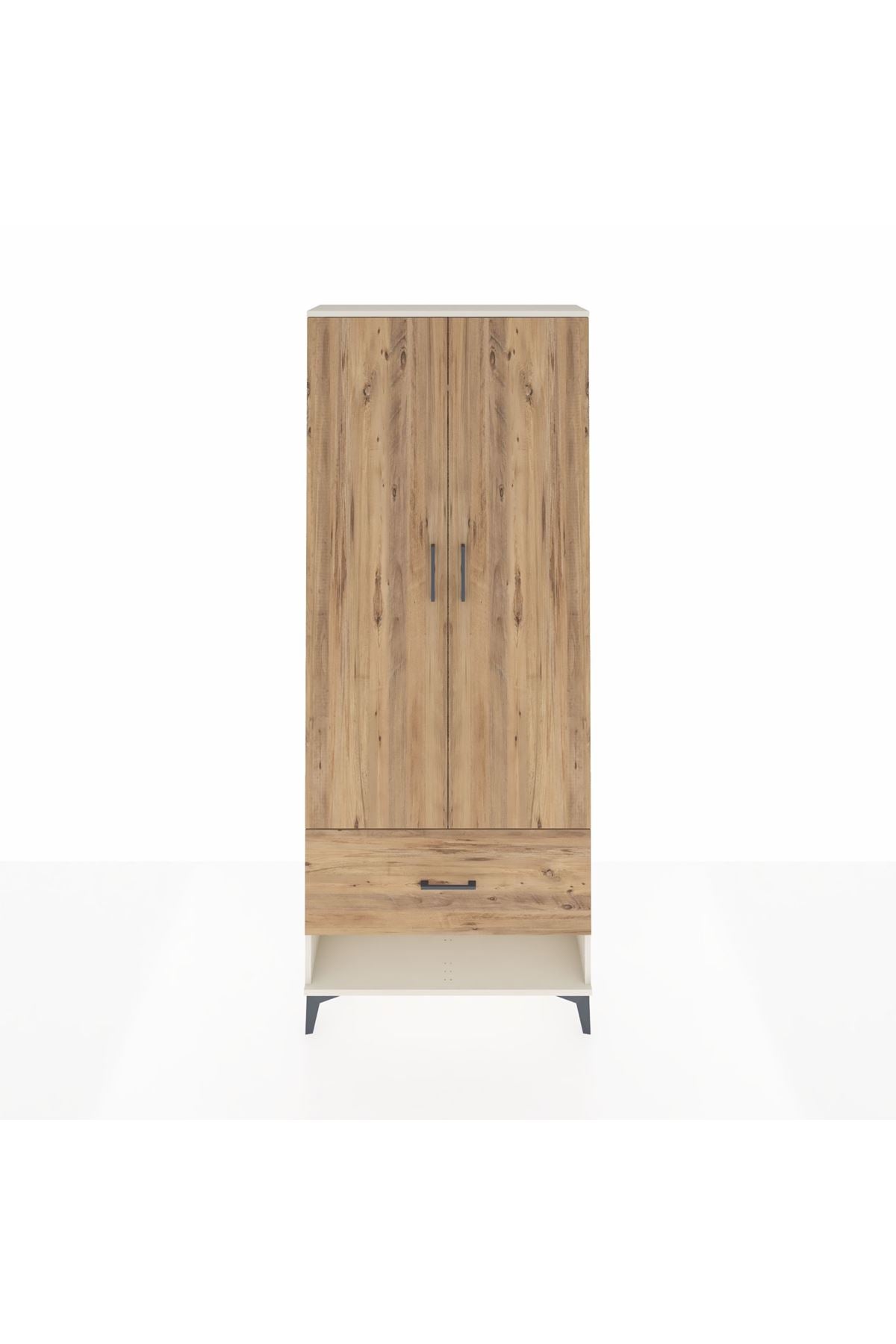 Arges Dolap 2 Raflı Tek Çekmeceli Tek Askılı 88x30x221 Aytaşı-Çam