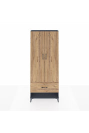 Arges Dolap 2 Raflı Tek Çekmeceli Tek Askılı 88x30x221 Antrasit-Çam