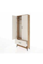 Arges Dolap 2 Raflı Tek Çekmeceli Tek Askılı 88x30x221 Çam-Aytaşı