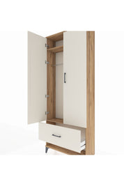 Arges Dolap 2 Raflı Tek Çekmeceli Tek Askılı 88x30x221 Çam-Aytaşı