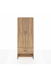 Arges Dolap 2 Raflı Tek Çekmeceli Tek Askılı 88x30x221 Çam-Çam