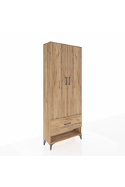 Arges Dolap 2 Raflı Tek Çekmeceli Tek Askılı 88x30x221 Çam-Çam