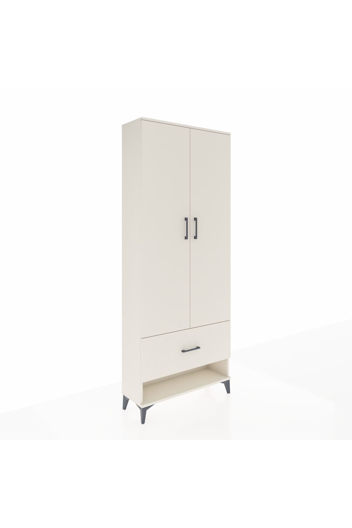 Arges Dolap 4 Raflı Tek Çekmeceli 2 Kapaklı 88x30x221 Aytaşı-Aytaşı