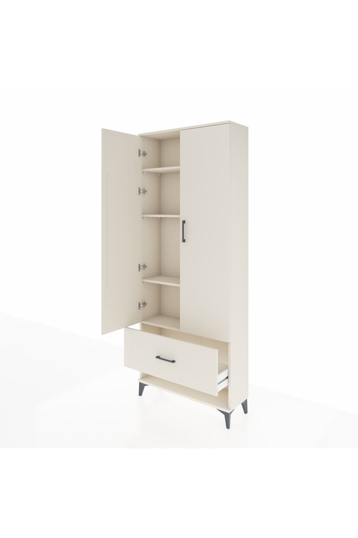 Arges Dolap 4 Raflı Tek Çekmeceli 2 Kapaklı 88x30x221 Aytaşı-Aytaşı