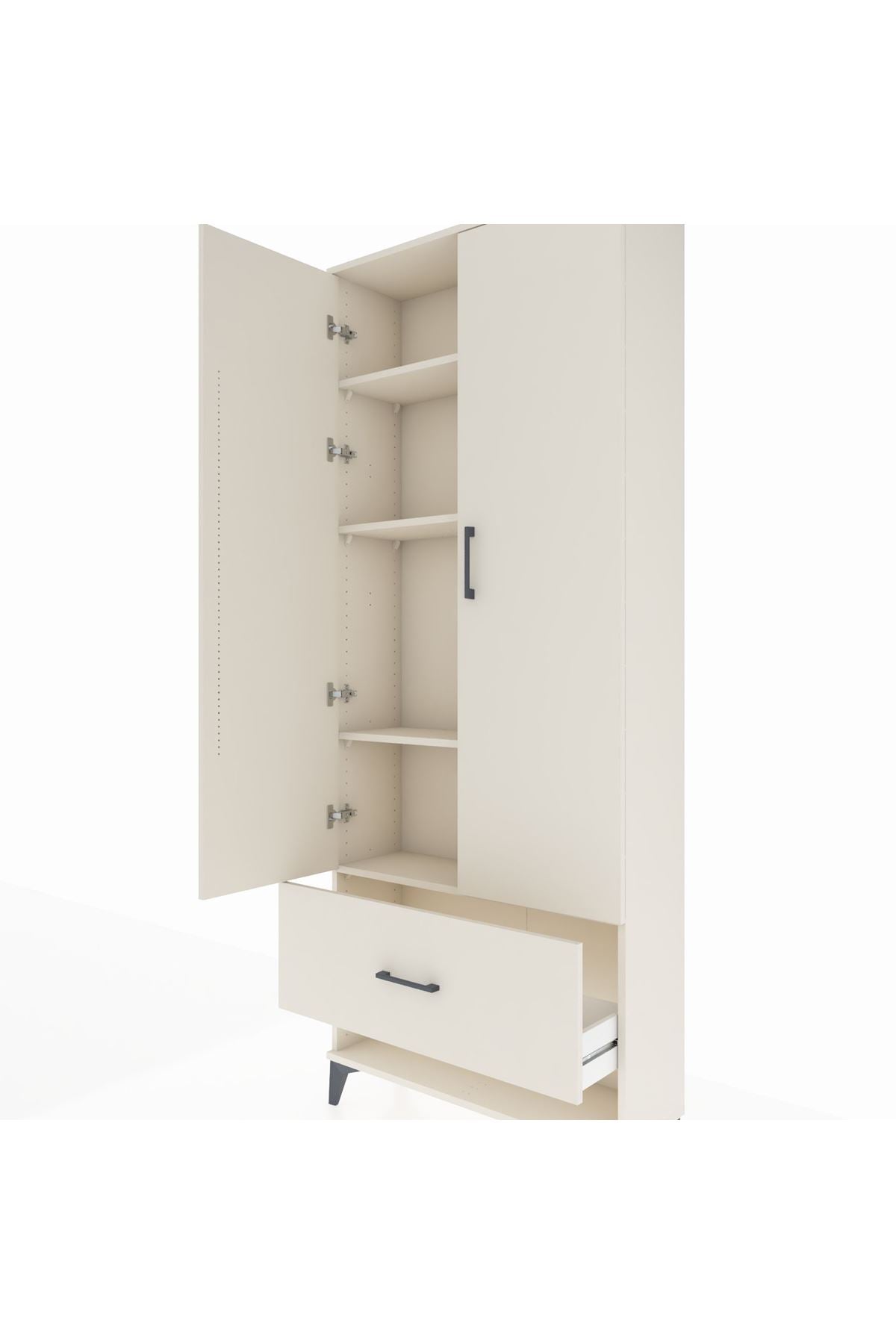 Arges Dolap 4 Raflı Tek Çekmeceli 2 Kapaklı 88x30x221 Aytaşı-Aytaşı