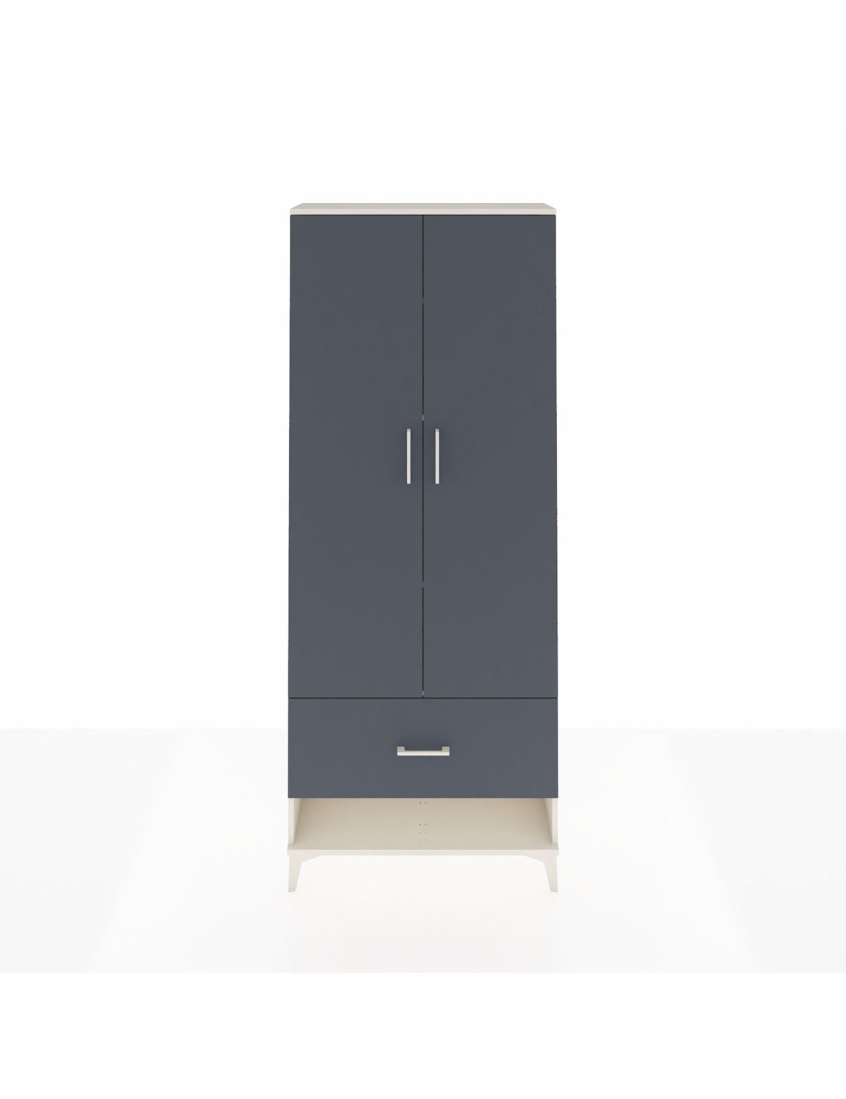 Arges Dolap 4 Raflı Tek Çekmeceli 2 Kapaklı 88x30x221 Aytaşı-Antrasit