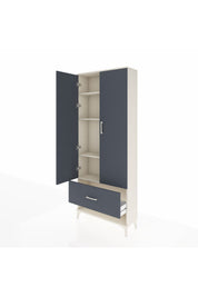 Arges Dolap 4 Raflı Tek Çekmeceli 2 Kapaklı 88x30x221 Aytaşı-Antrasit