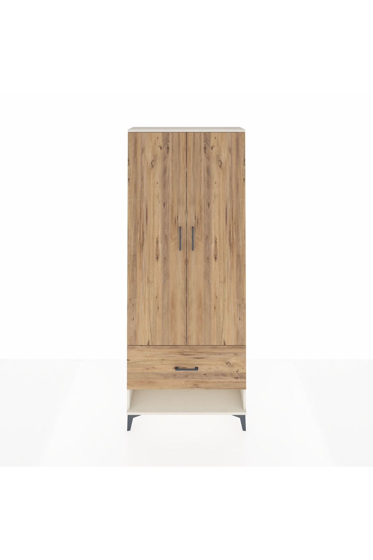 Arges Dolap 4 Raflı Tek Çekmeceli 2 Kapaklı 88x30x221 Aytaşı-Çam