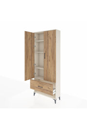 Arges Dolap 4 Raflı Tek Çekmeceli 2 Kapaklı 88x30x221 Aytaşı-Çam