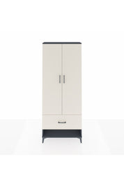 Arges Dolap 4 Raflı Tek Çekmeceli 2 Kapaklı 88x30x221 Antrasit-Aytaşı