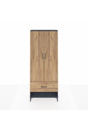 Arges Dolap 4 Raflı Tek Çekmeceli 2 Kapaklı 88x30x221 Antrasit-Çam