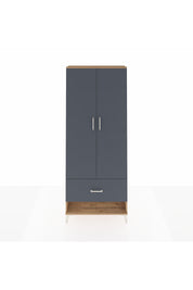 Arges Dolap 4 Raflı Tek Çekmeceli 2 Kapaklı 88x30x221 Çam-Antrasit