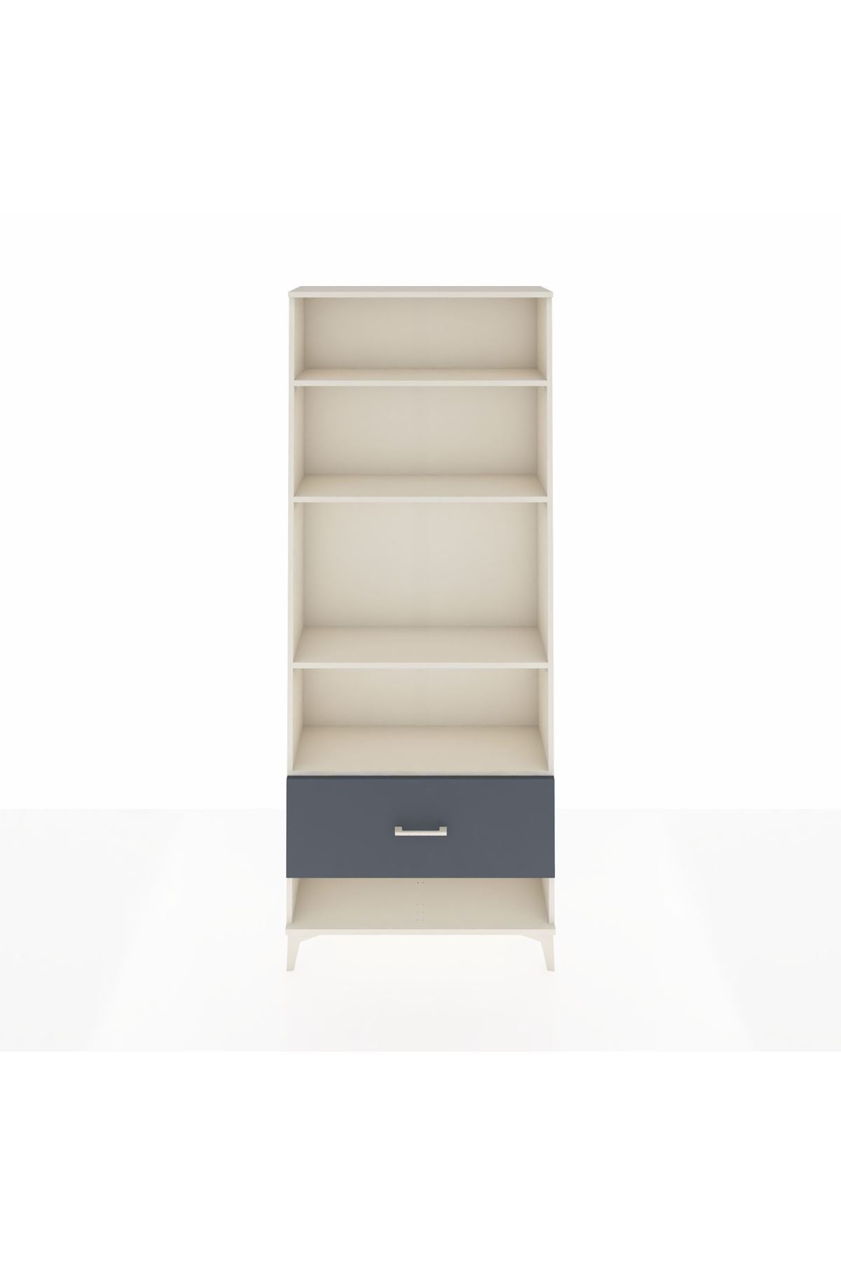 Arges Dolap 4 Raflı Tek Çekmeceli 88x30x221 Aytaşı-Antrasit