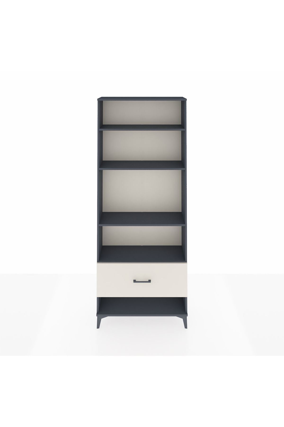 Arges Dolap 4 Raflı Tek Çekmeceli 88x30x221 Antrasit-Aytaşı