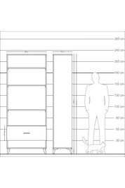 Arges Dolap 4 Raflı Tek Çekmeceli 88x30x221 Aytaşı-Çam