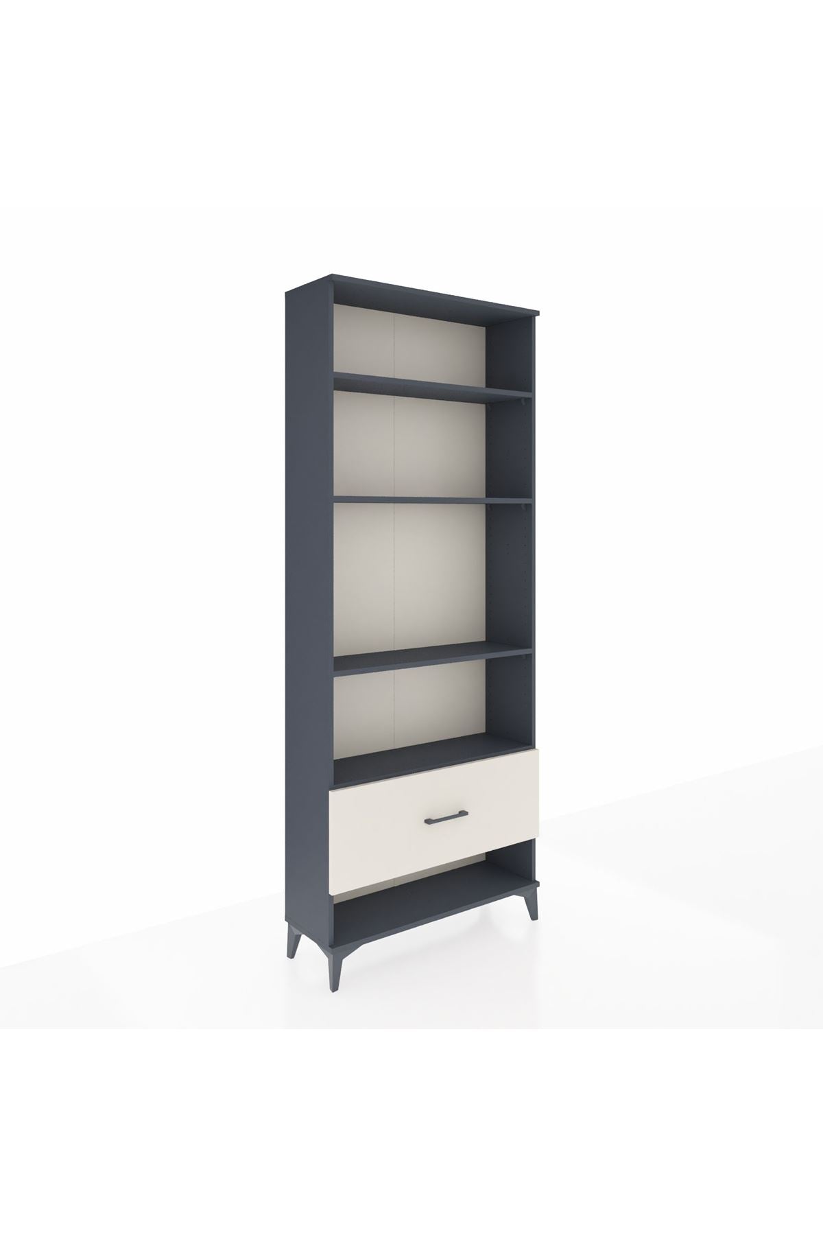 Arges Dolap 4 Raflı Tek Çekmeceli 88x30x221 Antrasit-Aytaşı