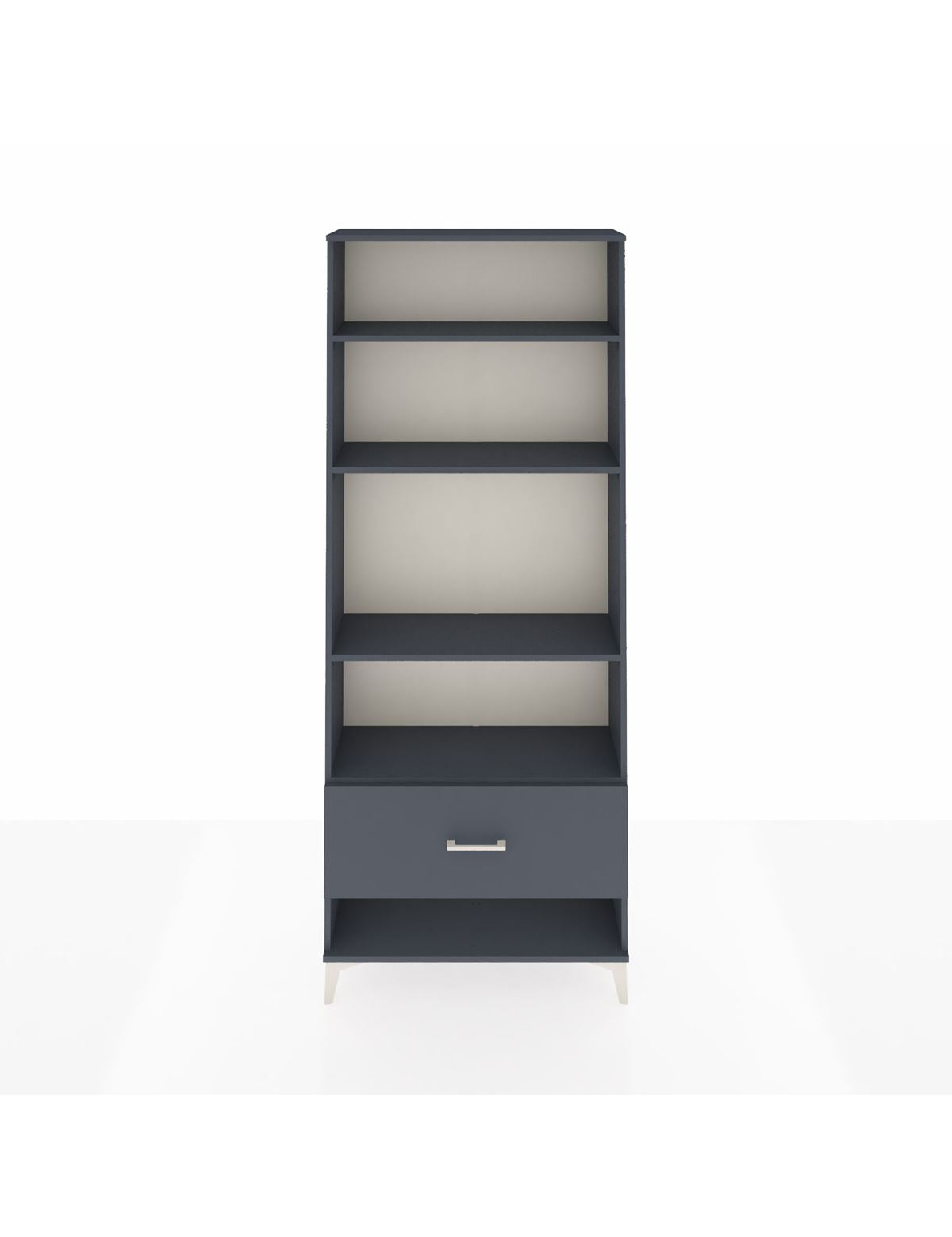 Arges Dolap 4 Raflı Tek Çekmeceli 88x30x221 Antrasit-Antrasit