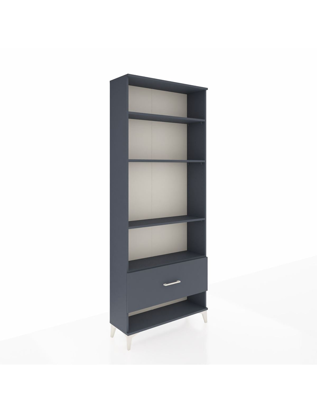 Arges Dolap 4 Raflı Tek Çekmeceli 88x30x221 Antrasit-Antrasit