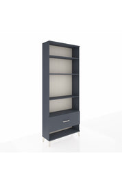 Arges Dolap 4 Raflı Tek Çekmeceli 88x30x221 Antrasit-Antrasit