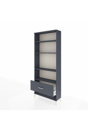 Arges Dolap 4 Raflı Tek Çekmeceli 88x30x221 Antrasit-Antrasit