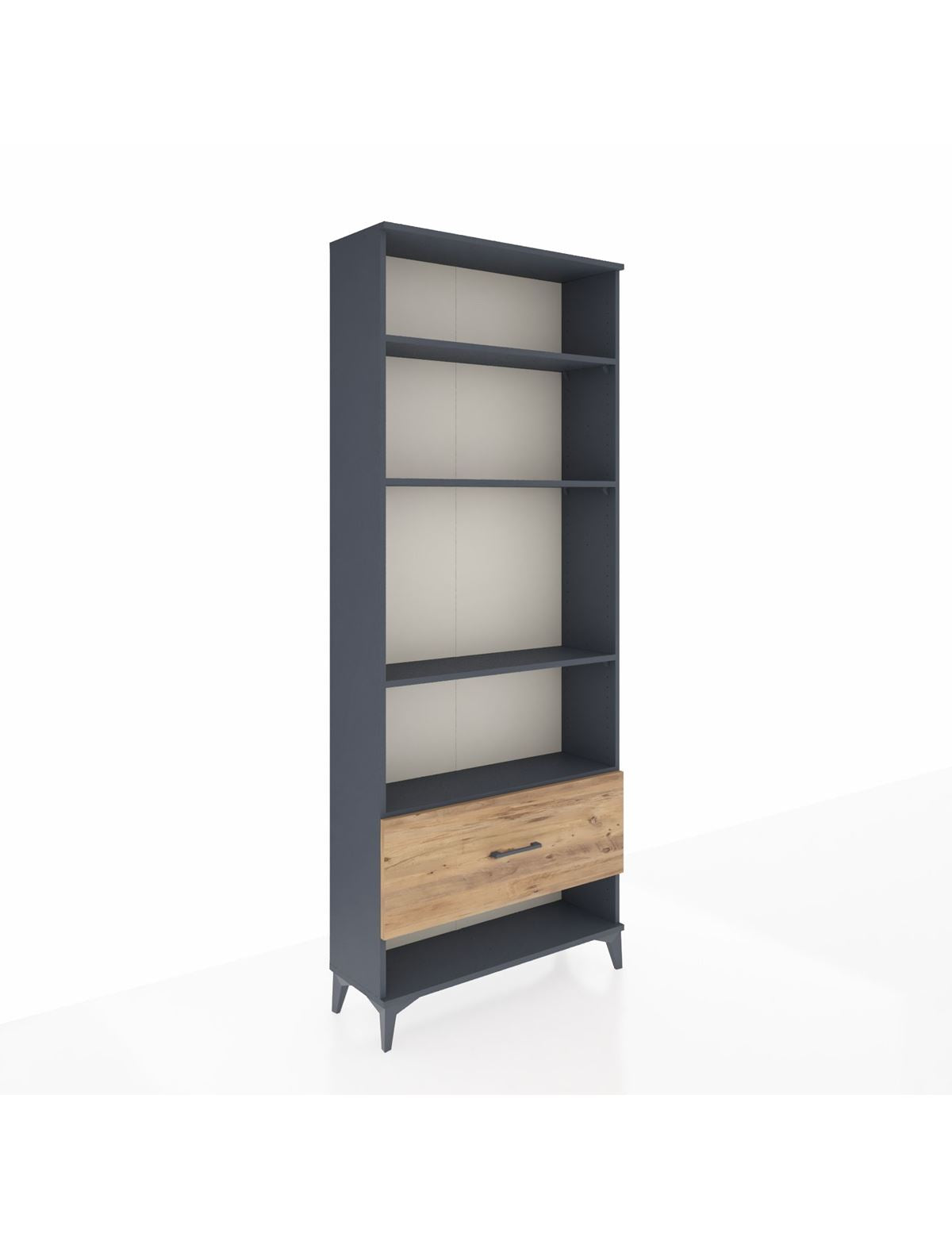 Arges Dolap 4 Raflı Tek Çekmeceli 88x30x221 Antrasit-Çam