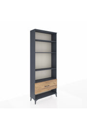 Arges Dolap 4 Raflı Tek Çekmeceli 88x30x221 Antrasit-Çam