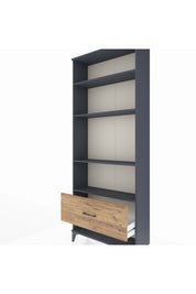 Arges Dolap 4 Raflı Tek Çekmeceli 88x30x221 Antrasit-Çam