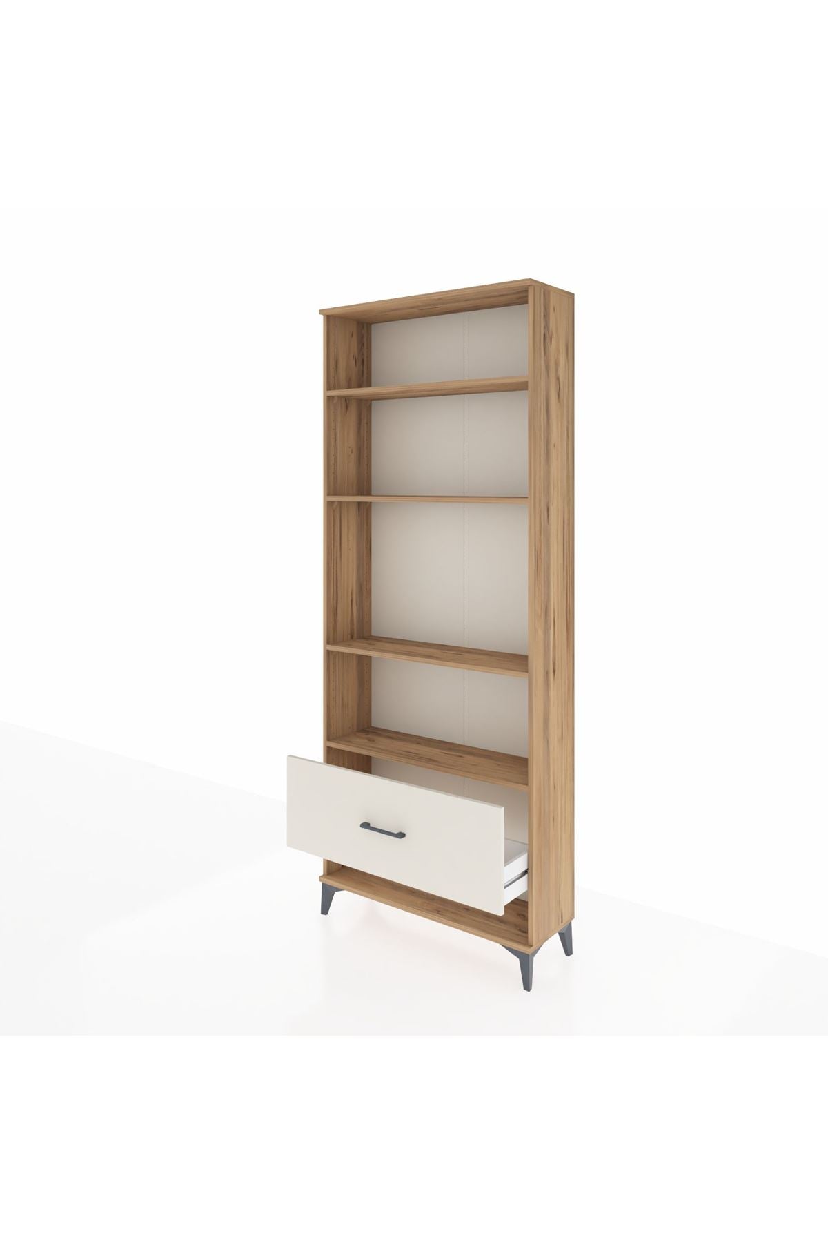 Arges Dolap 4 Raflı Tek Çekmeceli 88x30x221 Çam-Aytaşı