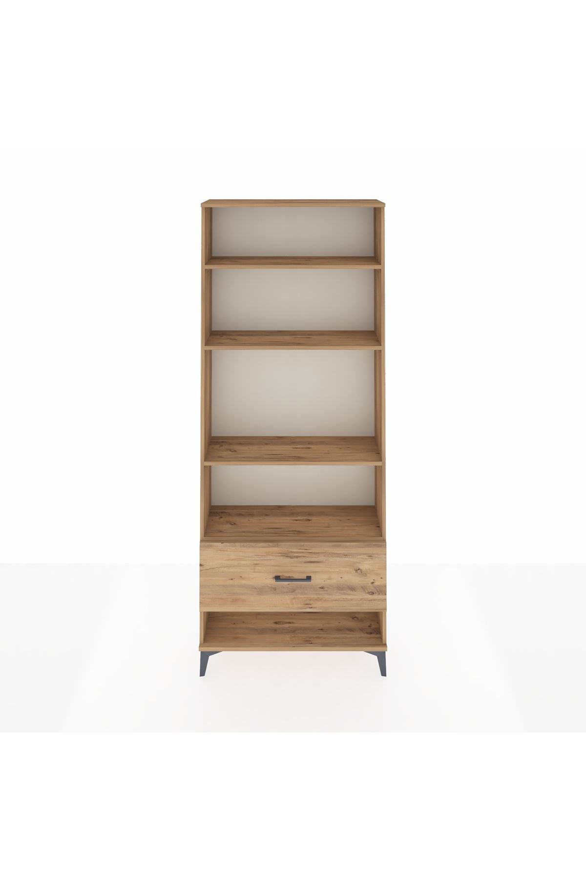 Arges Dolap 4 Raflı Tek Çekmeceli 88x30x221 Çam-Çam