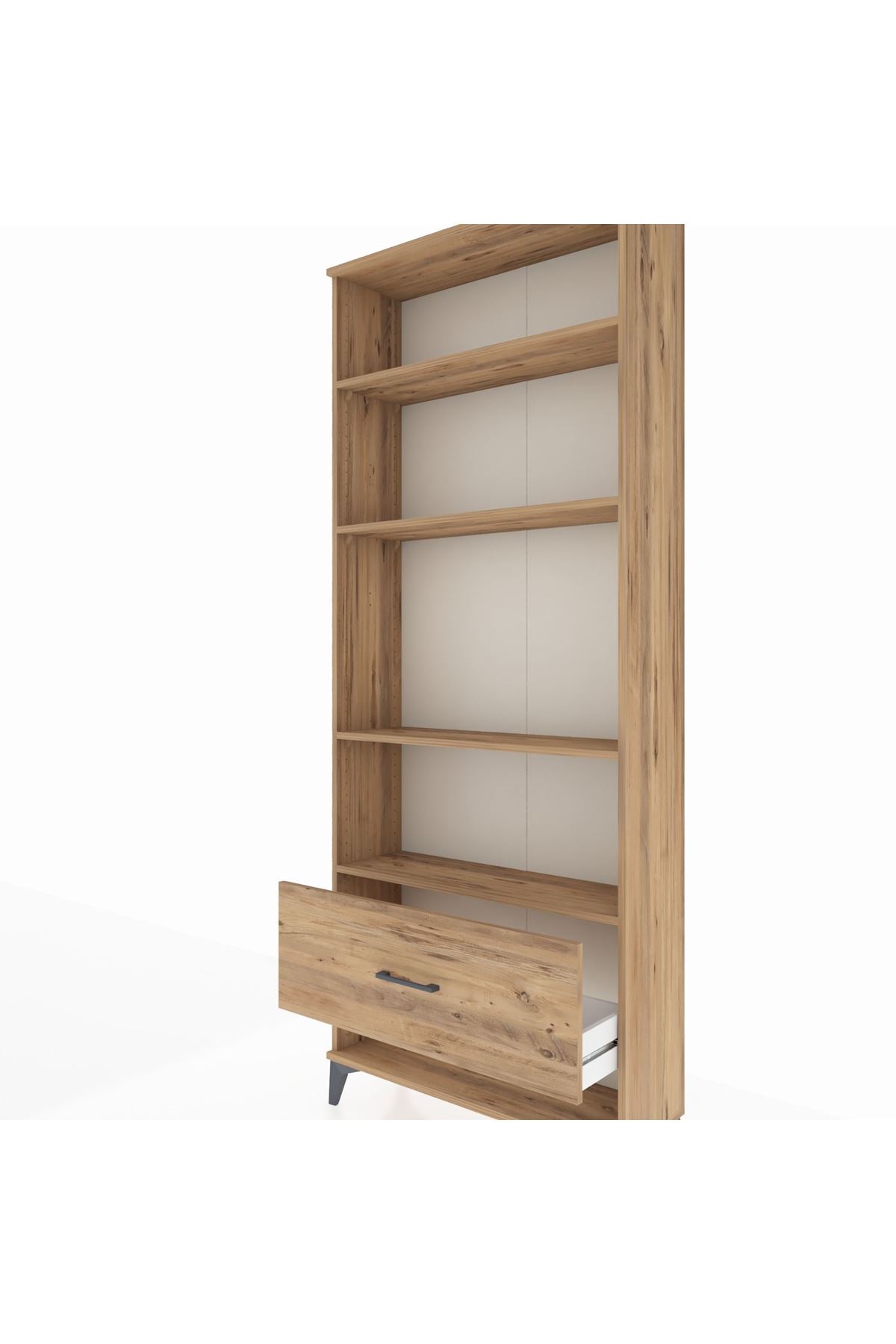 Arges Dolap 4 Raflı Tek Çekmeceli 88x30x221 Çam-Çam