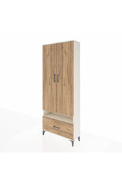 Arges Dolap 3 Raflı Tek Çekmeceli Tek Askılı 88x30x221 Aytaşı-Çam