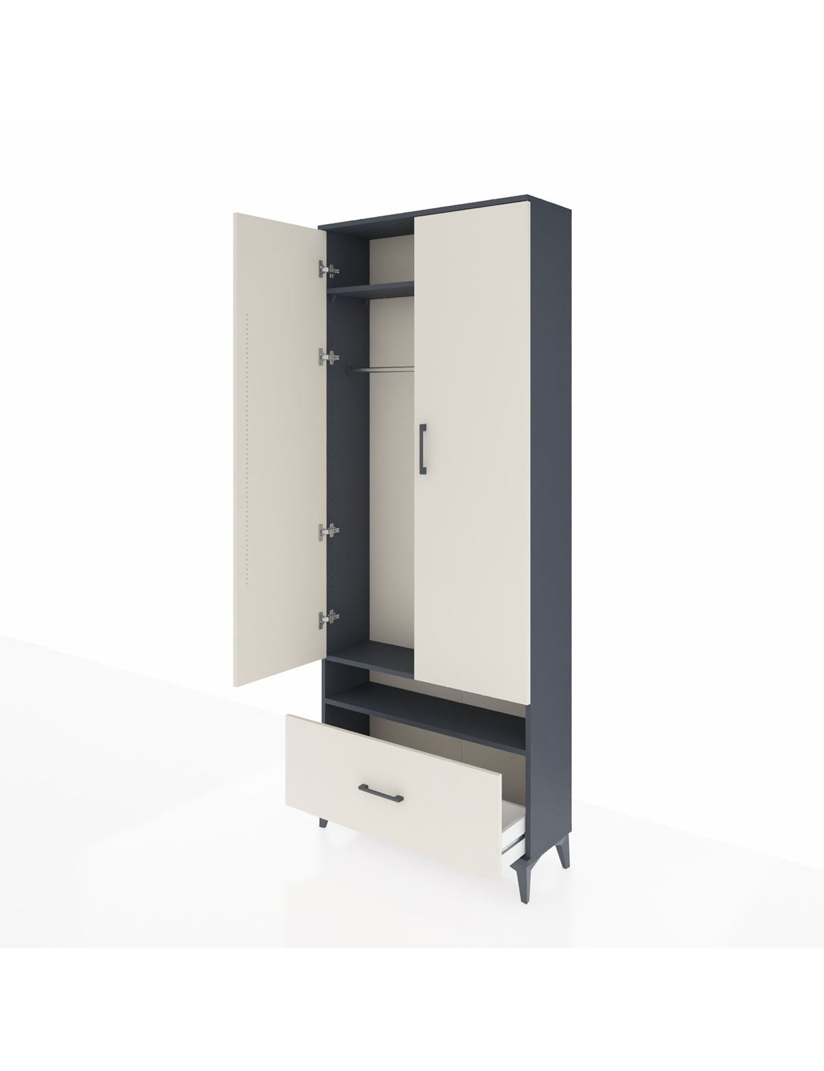 Arges Dolap 3 Raflı Tek Çekmeceli Tek Askılı 88x30x221 - S30M031V4A