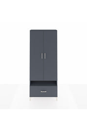 Arges Dolap 3 Raflı Tek Çekmeceli Tek Askılı 88x30x221 Antrasit-Antrasit