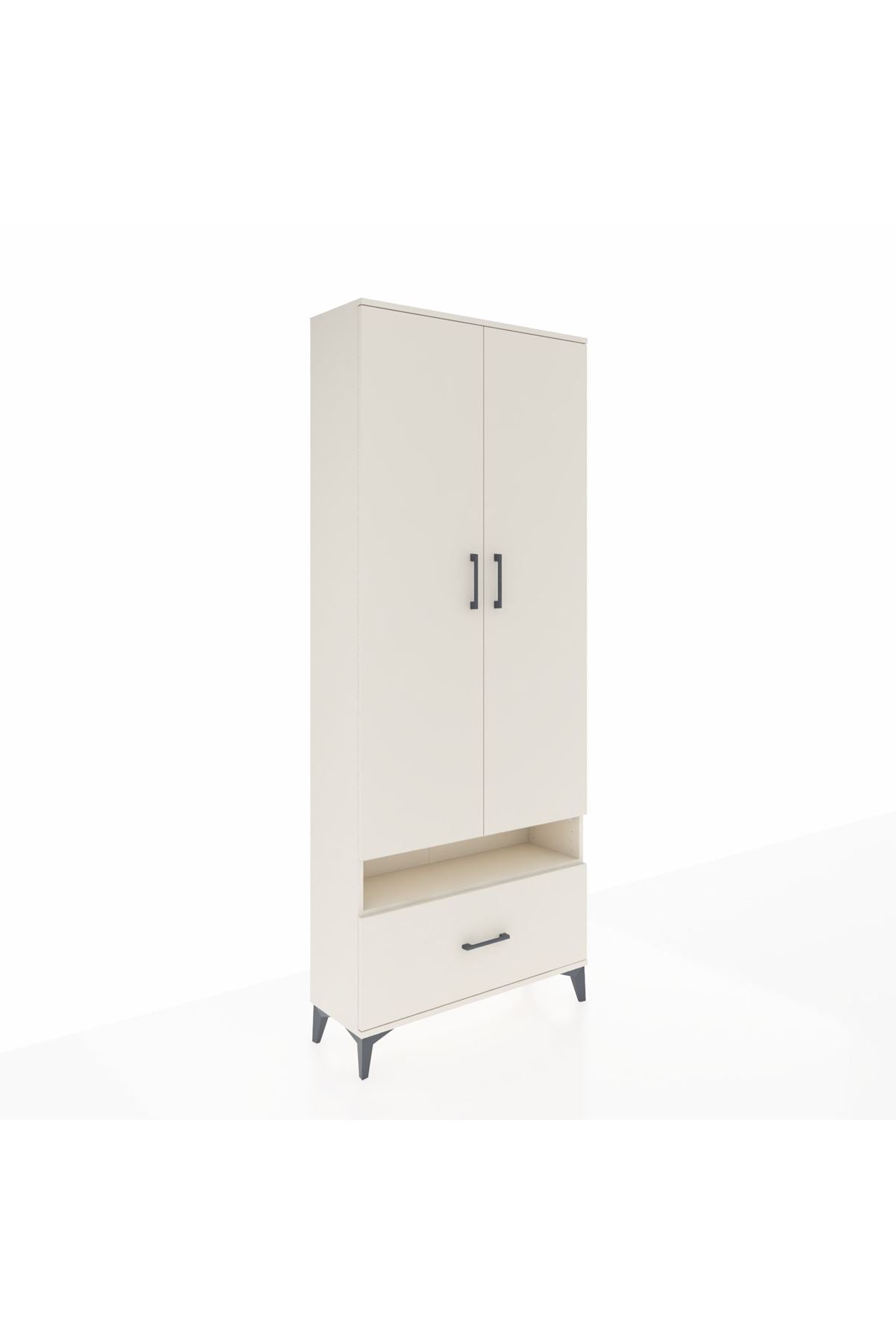 Arges Dolap 5 Raflı Tek Çekmeceli 2 Kapaklı 88x30x221 Aytaşı-Aytaşı