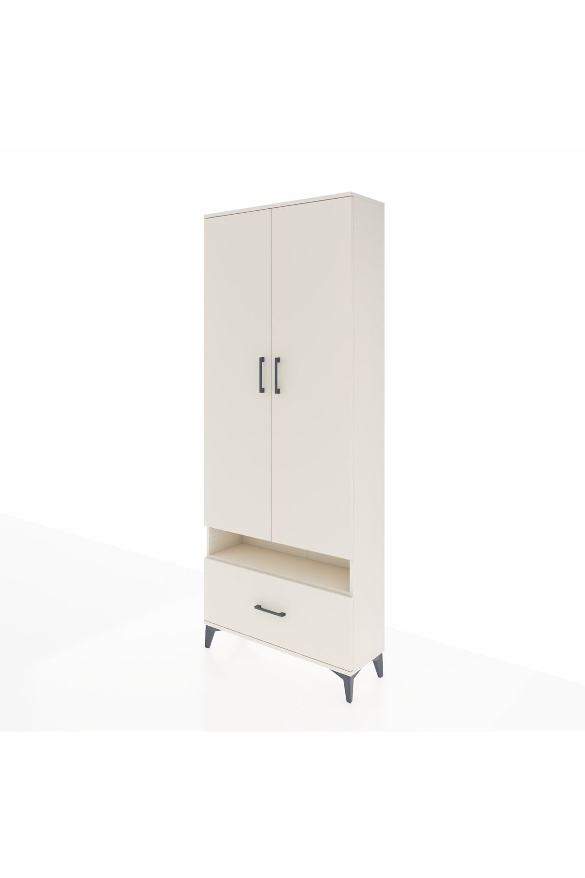 Arges Dolap 5 Raflı Tek Çekmeceli 2 Kapaklı 88x30x221 Aytaşı-Aytaşı