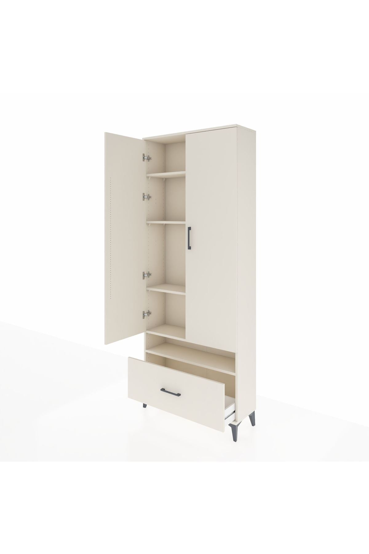 Arges Dolap 5 Raflı Tek Çekmeceli 2 Kapaklı 88x30x221 Aytaşı-Aytaşı