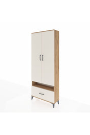 Arges Dolap 5 Raflı Tek Çekmeceli 2 Kapaklı 88x30x221 Çam-Aytaşı