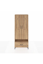 Arges Dolap 5 Raflı Tek Çekmeceli 2 Kapaklı 88x30x221 Çam-Çam