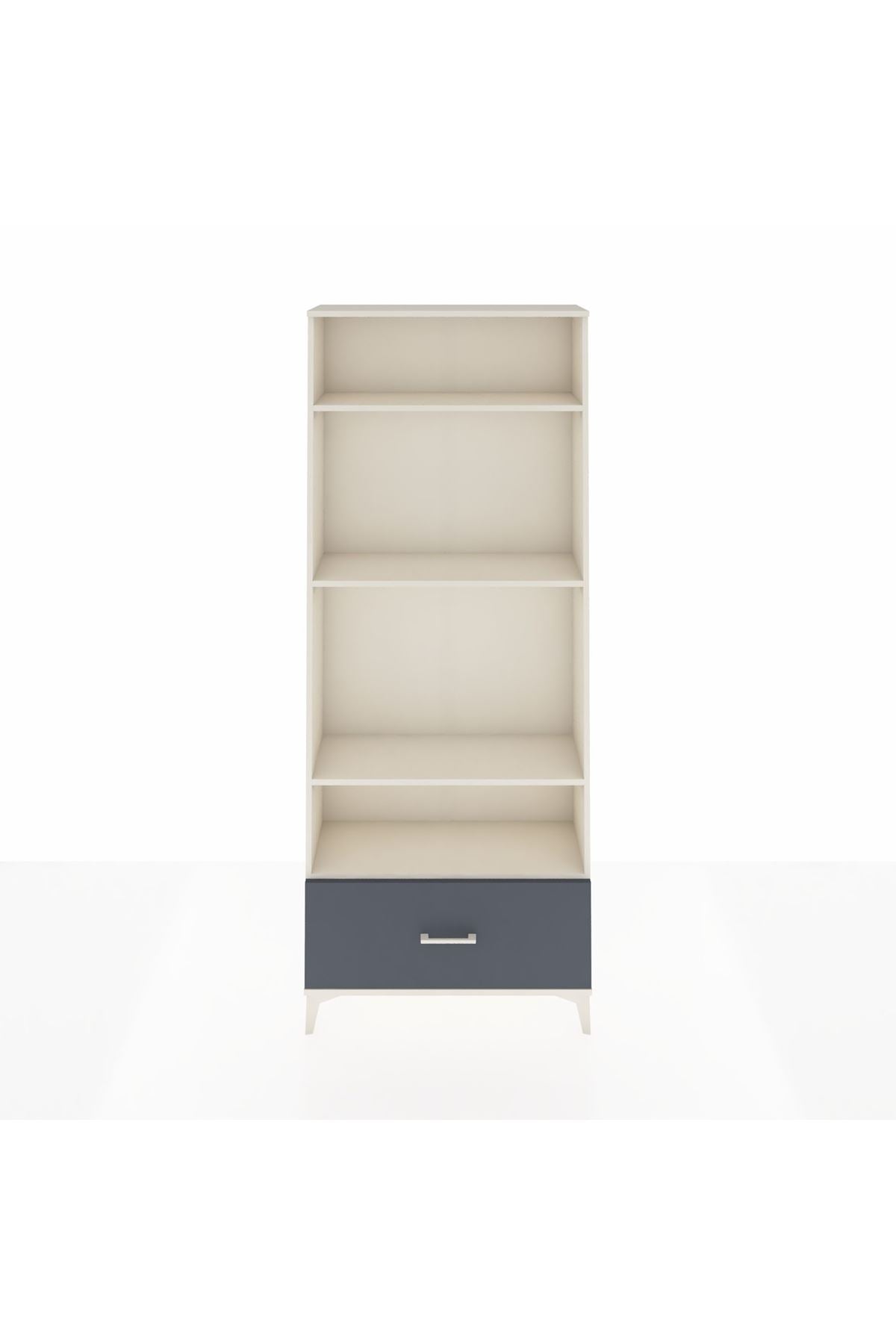 Arges Dolap 4 Raflı Tek Çekmeceli 88x30x221 Aytaşı-Antrasit